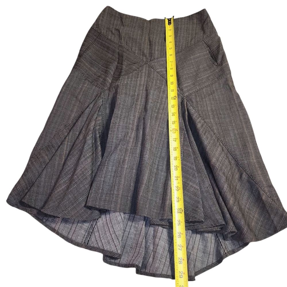 Max Studio Flared Hi-Low Hem, Pleated Luxury Midi Skirt | Size 2 - Picture 5 of 8